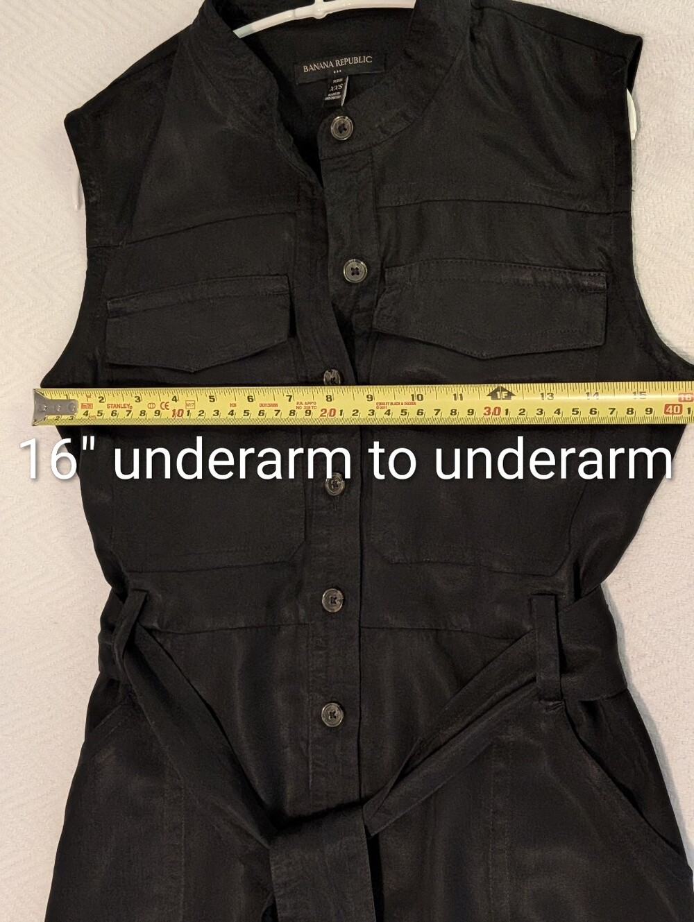 XXS Black Belted Button-up Banana Republic Dress With Pockets - Picture 7 of 7